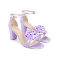 thumbnail image 3 of BLISSFUL STEP Flower Heel Open Toe Ankle Strap Block Heels Sandals for Women Purple (Size 10), 3 of 7