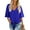 09 Royal Blue, variant on Anygrew Womens Tops Summer Blouses V Neck Batwing Sleeve Tops Tie Knot Chiffon Button Down Casual Blouse
