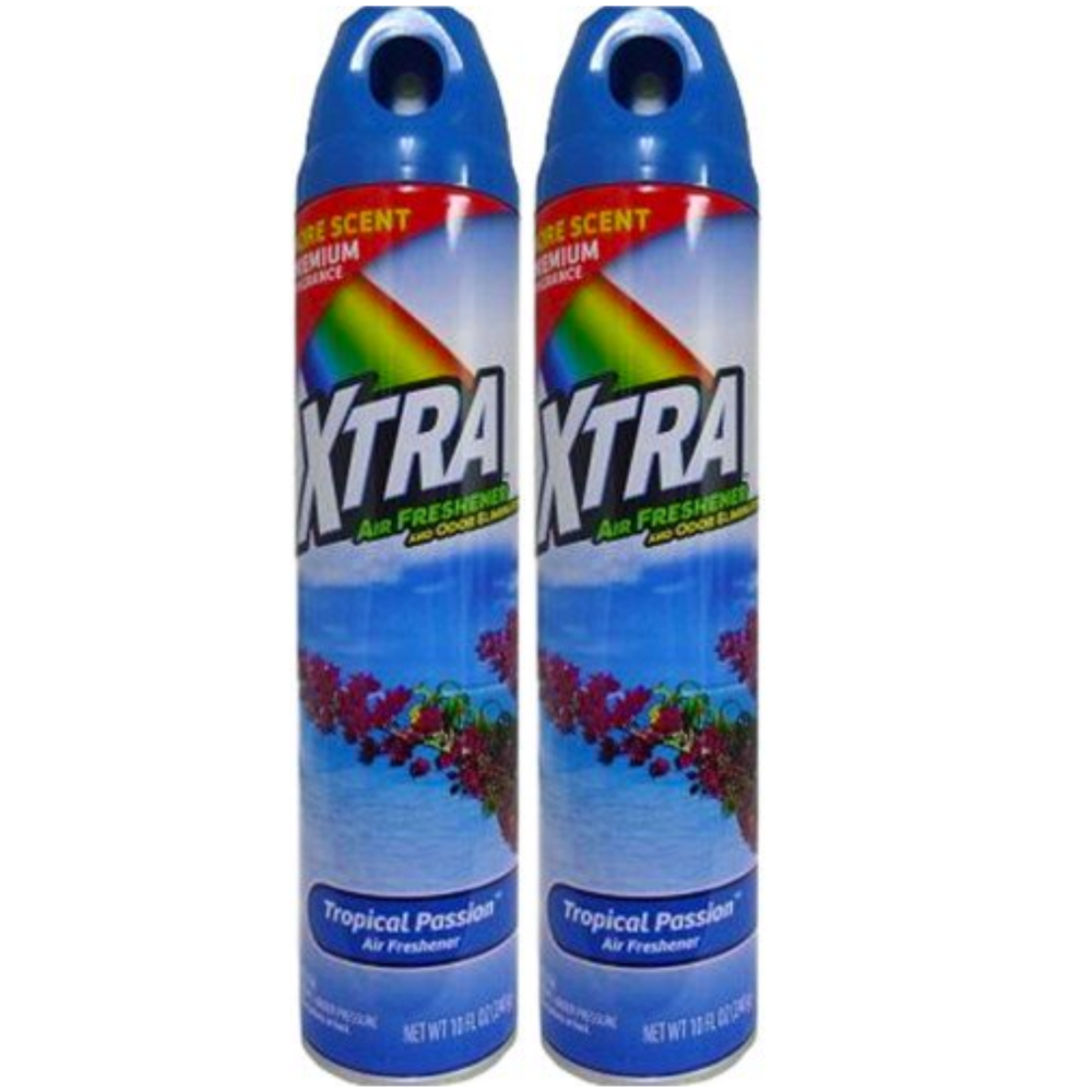 2 Pack XTRA OdorEliminating Tropical Passion Air Freshener Spray 10 oz. Bundle Deal Walmart