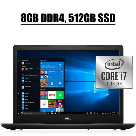 Dell Inspiron 17 3000 3793 2020 Premium Laptop Computer I 17.3 inch Full HD WLED Display I 10th Gen Intel Quad-Core i7-1065G7 I 8GB DDR4 512GB SSD I WiFi HDMI USB-C Win 10