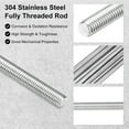 thumbnail image 2 of Uxcell 10-Pack Fully Threaded Rod, M3x190mm 304 Stainless Steel Right Hand Thread Bar Studs Metric Threaded Screw, 2 of 7