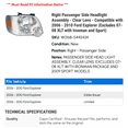 thumbnail image 2 of Right Passenger Side Headlight Assembly - Clear Lens - Compatible with 2006 - 2010 Ford Explorer (Excludes 07-08 XLT with Ironman and Sport) 2007 2008 2009, 2 of 2