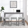 thumbnail image 2 of CQSXDA Functional Bar Table Set with Power Outlet, 4 Piece Industrial Dining Set for Living Room, Dining Room, and More，Gray, 2 of 13