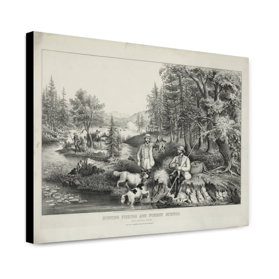 Canvas Print: Hunting Fishing And Forest Scenes: Good Luck All Around, 1867
