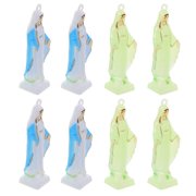 Supvox 8pcs Blue Luminous Mary Pendant Keychain Charm for Bags and