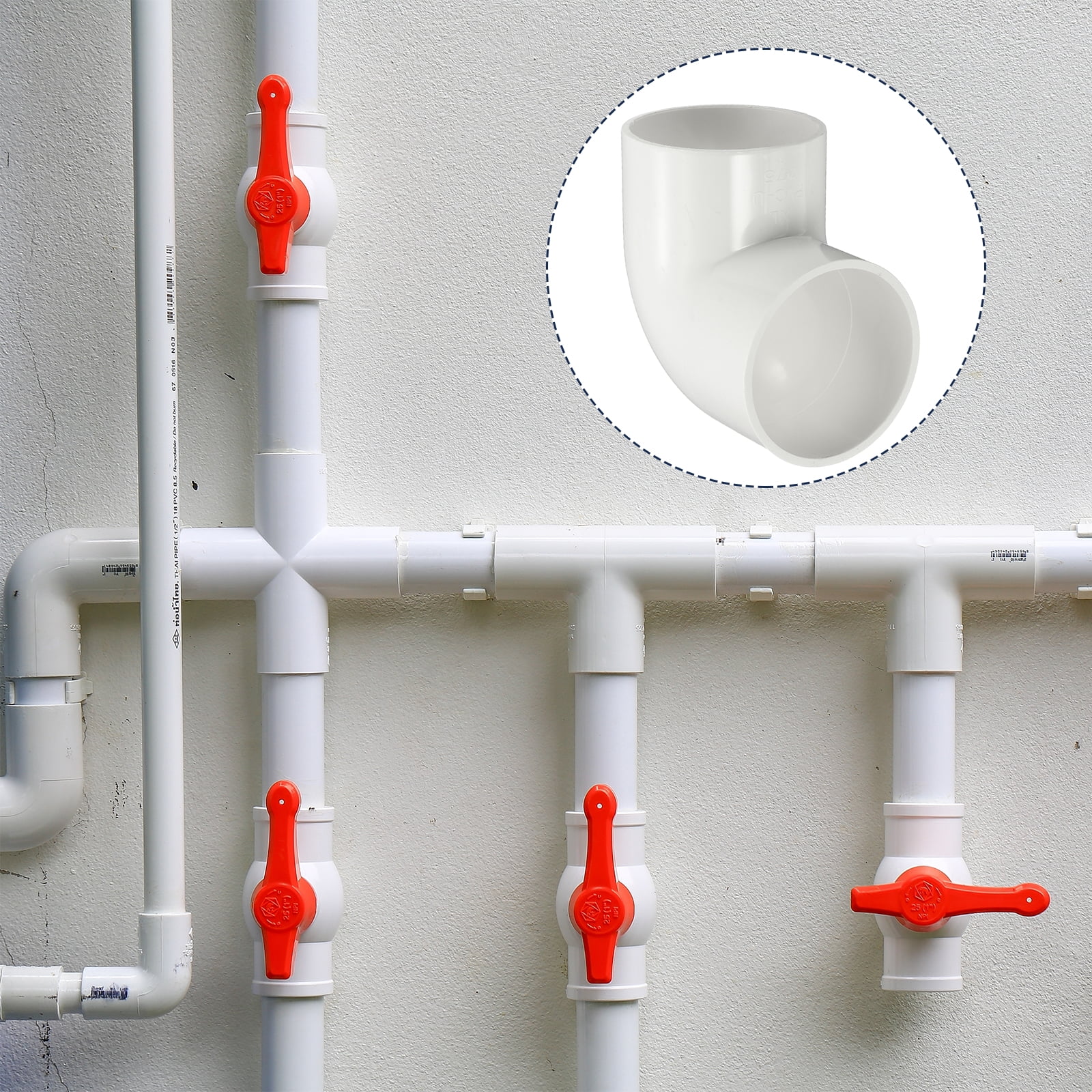 Unique Bargains 90 Degree Elbow Pipe Fittings Connector for Applications White