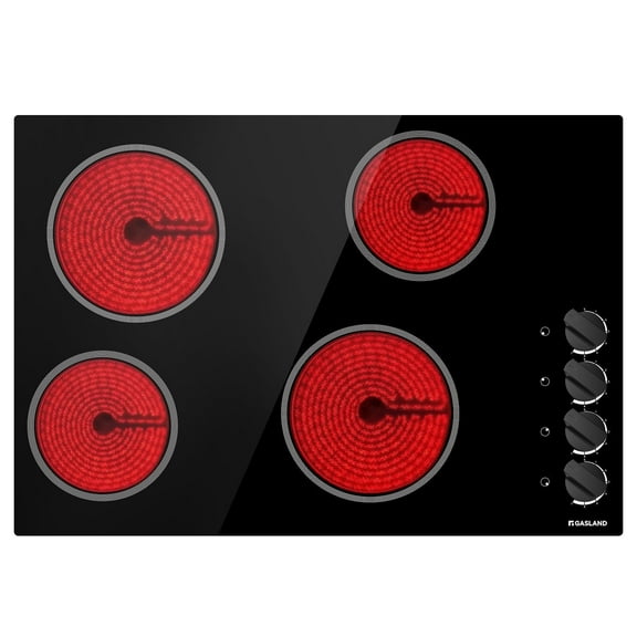 Gasland Chef 30 In Radiant Electric Cooktop with 4 Burners, ETL Approved, Knob Control, 240V