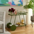 thumbnail image 4 of SAFAVIEH Zunia 2-Tier Metal Kitchen Serving Cart, Green/Clear, 4 of 15