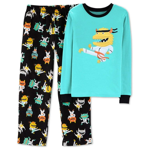 Carter's Carter's Boys' 2Piece Fleece Pajama Set, Green/Black, Size
