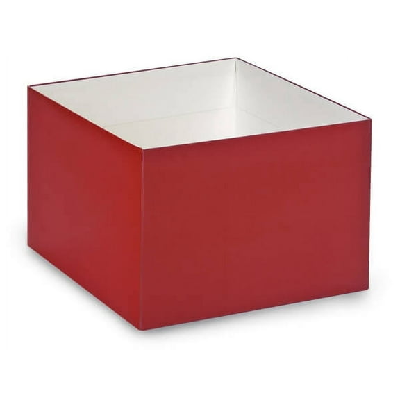 Pack Of 25, 8 X 8 X 5" Solid Matte Red Gift & Gourmet Boxes Bases W/Clean White Interior