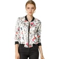 thumbnail image 1 of Dde San Patricio ChaqueDe Bombardero Floral LigeCon CremalleY Cuello Alto PaMujer Blanco M, 1 of 6