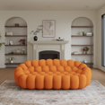 thumbnail image 1 of The Magic Home 99" 3-Seater Bubble Curved Couch, Orange, 1 of 9