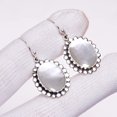 thumbnail image 3 of Mother Of Pearl - Australia 925 Sterling Silver Earring V471, Drop/Dangle Earring, White Earring, Oval Earring, Gift For Her, Mother Of Pearl Earring, 3 of 4