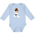 thumbnail image 3 of Inktastic Karate Girl, Cute Girl, Black Belt, Brown Hair Girls Long Sleeve Baby Bodysuit, 3 of 5