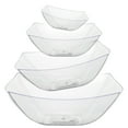 thumbnail image 5 of Crown Display Serve ware Combo - 4 Large Clear Salad / Fruit Convex Bowls (64oz) - With 4 (Each) Clear Plastic Deluxe Salad Spoons & forks - 12 Count, 5 of 9