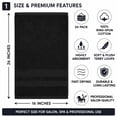 thumbnail image 3 of Dan River Salon Towel Pack of 24 Soft Quick Dry Absorbent Cotton Spa Hand Towel - Black, 16 x 26 Inches, 3 of 10