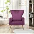 thumbnail image 3 of US Pride Furniture Kaleigh 27.56"W Velvet Sofa Chair with Metal Legs, Purple, 3 of 5