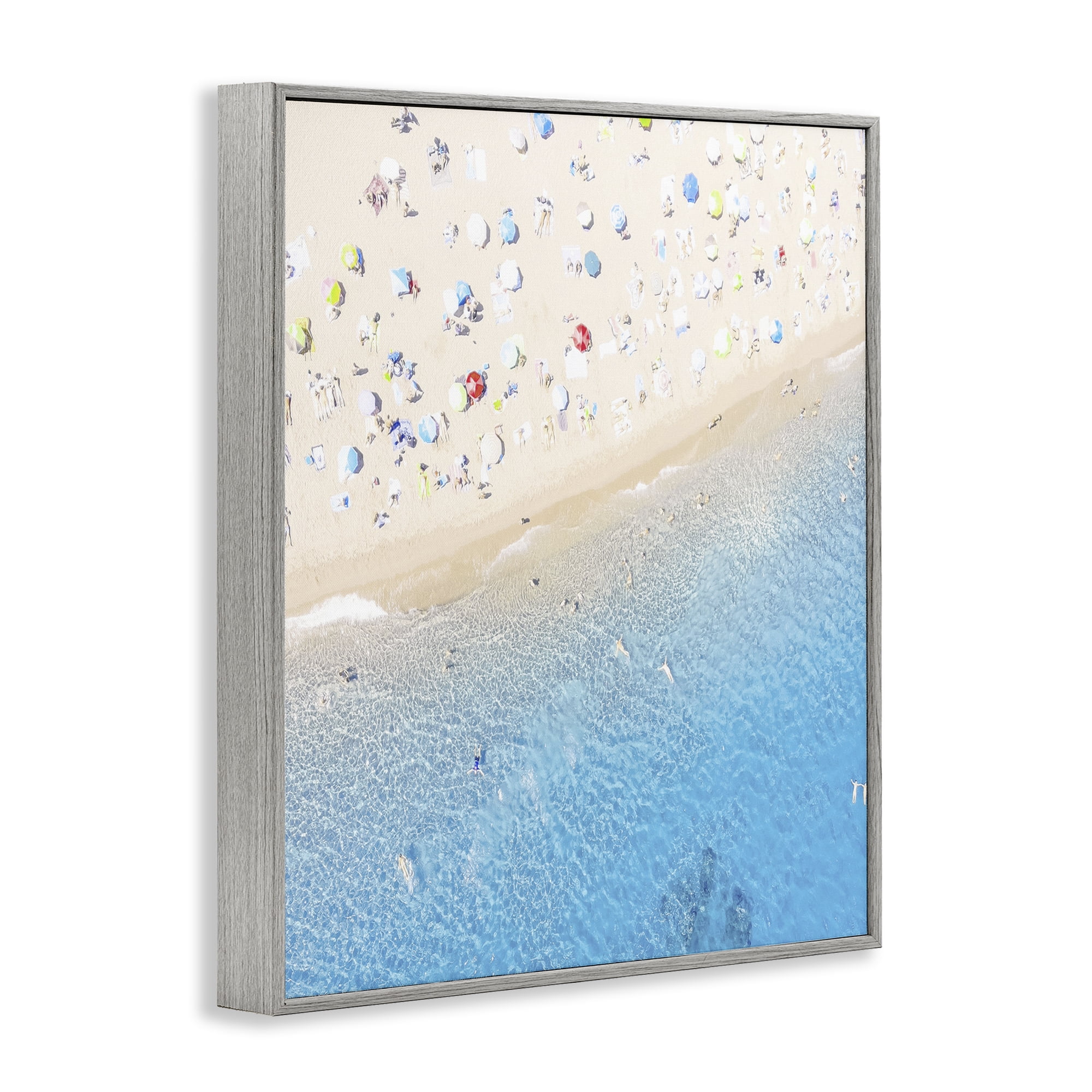 Stupell Industries Happy Beach in Summer Gray Framed Giclee Art, design by Leah Straatsma