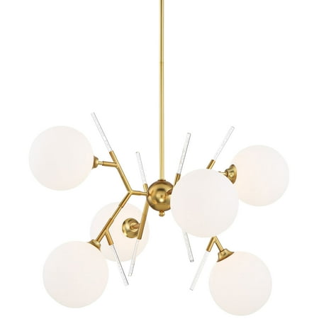 

George Kovacs Polares 28 Wide Honey Gold 6-Light Chandelier
