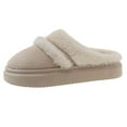 thumbnail image 2 of SEMPAI Women Plush Slip Thick Bottom Warm Thickened Home Slippers Beige US Size:6.5, 2 of 4