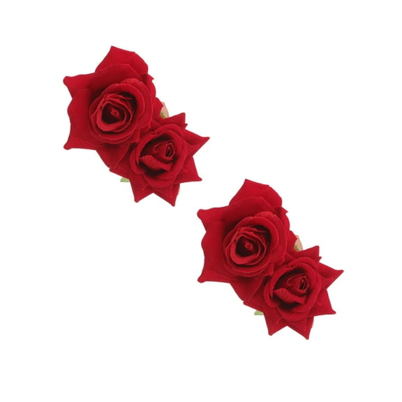 2 Count Eyelash Heated Curler Rose Hair Clip Banquet Accessory Hairpin