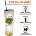 thumbnail image 3 of Gifts for Sunflower Lover- Sunflower Tumbler with Lid and Straw - Sunflower Cups Tumbler - Sunflower Cup - Sunflower Mug - 20oz Insulated Stainless Steel Sunflower Print Skinny Tumbler, 3 of 6