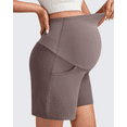 thumbnail image 4 of G4Free Maternity Shorts with Pockets Over The Belly Stretchy 6'' Pregnancy Yoga Pants Athletic Workout, 4 of 8