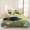Green Black, variant on 3 Pieces Queen Quilt Set,Plumeria Flower Stones Lake Zen Meditation Soft Bedding Sets with 1 Quilt & 2 Pillow Shams,Still Life Summer Bedspread Lightweight Coverlet Comforter for All Season