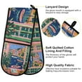 thumbnail image 2 of Yayeee Double Oven Mitt Kitchen Heat Resistant Baking 35" x7" Quilted Glove, Green Window, 2 of 6