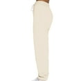 thumbnail image 4 of MAWCLOS Women Jogger Sets Long Sleeve Tracksuit Set Solid Color Two Piece Outfit Breathable Sports V Neck Sweatsuits Apricot M, 4 of 5
