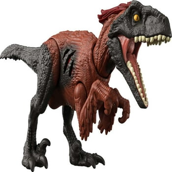 Jurassic World Dominion Extreme Damage Pyroraptor Dinosaur Action Figure Toy, Battle Play
