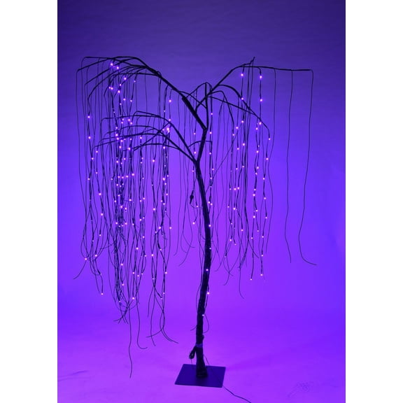 Purple LED Halloween Willow Tree 7'
