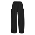 thumbnail image 6 of Pants for Women Wide Leg Pants Woman Women's Casual Pants Summer Solid Color Wide Leg Loose Drawstring Low Waist Beach Pocket Casual Trousers for Everyday Wear, 6 of 10