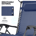 thumbnail image 4 of MoNiBloom Zero Gravity Chair Set of 2 with Canopy Shade, Patio Folding Anti Gravity Recliner, Foldable Outdoor Lounger with Cup Holder Tray for Beach Camping, Navy Blue, 4 of 11