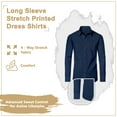 thumbnail image 3 of Men’s Slim Fit Long Sleeve Stretch Printed Dress Shirt - Lightweight Button Down Shirt for Casual, Work, or Formal Wear, 3 of 6