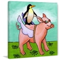 thumbnail image 3 of Marmont Hill - "Pig and Penguin" by Janet Nelson Painting Print on Wrapped Canvas, 3 of 5