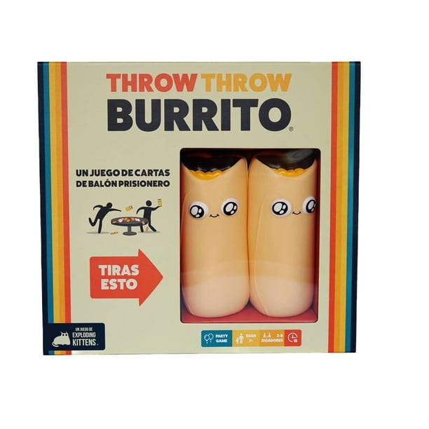 Juego de Mesa Exploding Kittens Throw Throw Burrito 2 Burritos de Plástico para Lanzar con Cartas