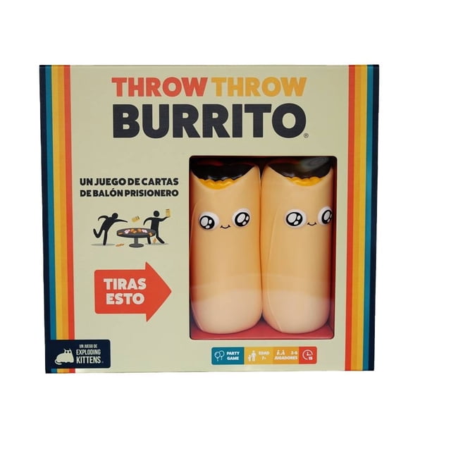 Juego de Mesa Exploding Kittens Throw Throw Burrito 2 Burritos de Plástico para Lanzar con Cartas