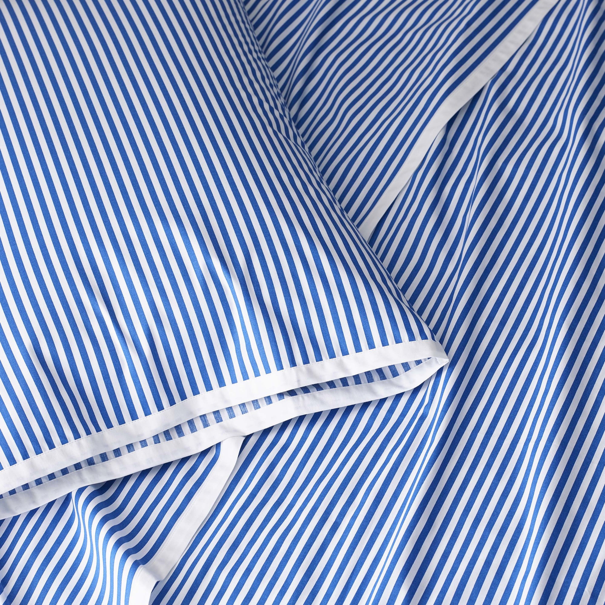 Martex Clean AF Antimicrobial Pinstripe Sheet Set, White/Blue, Queen