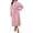 Pink, variant on Women's Hooded Plush Fleece Robes Belted Button Down Extra Long Winter Warm Cozy Loungewear Heavyweight Bathrobes Navy S
