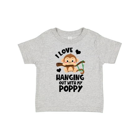 

Inktastic Monkey I Love Hanging out with My Poppy Gift Toddler Boy or Toddler Girl T-Shirt