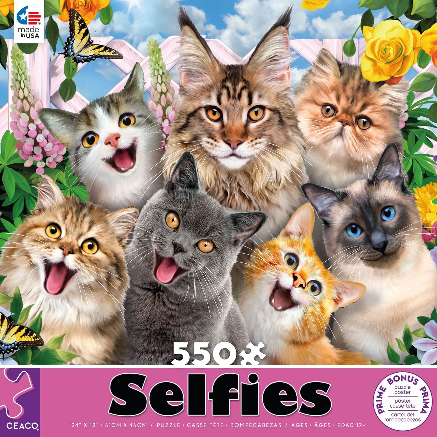 Ceaco - Selfies - Amis Félin - Puzzle 550 pièces