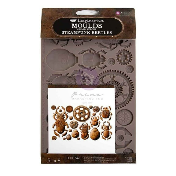 Finnabair Decor Moulds 5"x8"x8mm-Steampunk Beetles