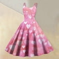 thumbnail image 2 of Spring Valentines Dress for Women Elegant Off Shoulder Sleeveless Dresses Love Heart Print Light pink XL, 2 of 5