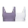 thumbnail image 1 of Puma Women's Sports Bra, 2-pack, White and Purple, Small, 1 of 8