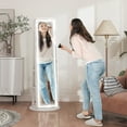thumbnail image 2 of HOMCOM Jewelry Cabinet with Mirror, LED Jewelry Armoire, White, 2 of 10