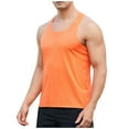 thumbnail image 2 of YLSDY Mens Sleeveless Tank Top Athletic Mesh Breathable Wicking Basic Shirts Running Stringer Sports Shirt Cool Clothes Orange XL, 2 of 6