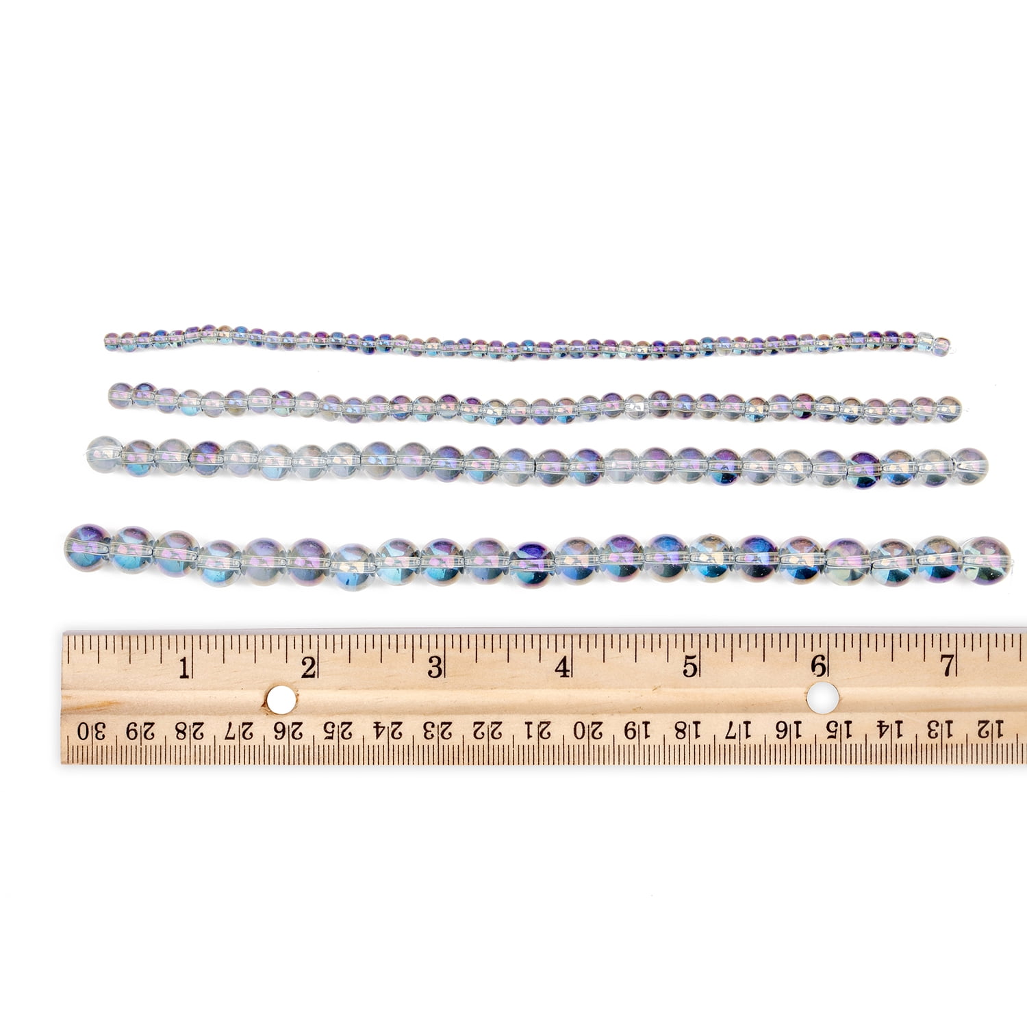 CousinDIY Purple AB Round Glass Bead Strands, 4 Sizes, 7.5 inch, 120 Piece, Unisex, Model# 69992003