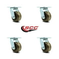 thumbnail image 2 of 4 Inch High Temp Phenolic Wheel Swivel Caster Set with Roller Bearings SCC, 2 of 2