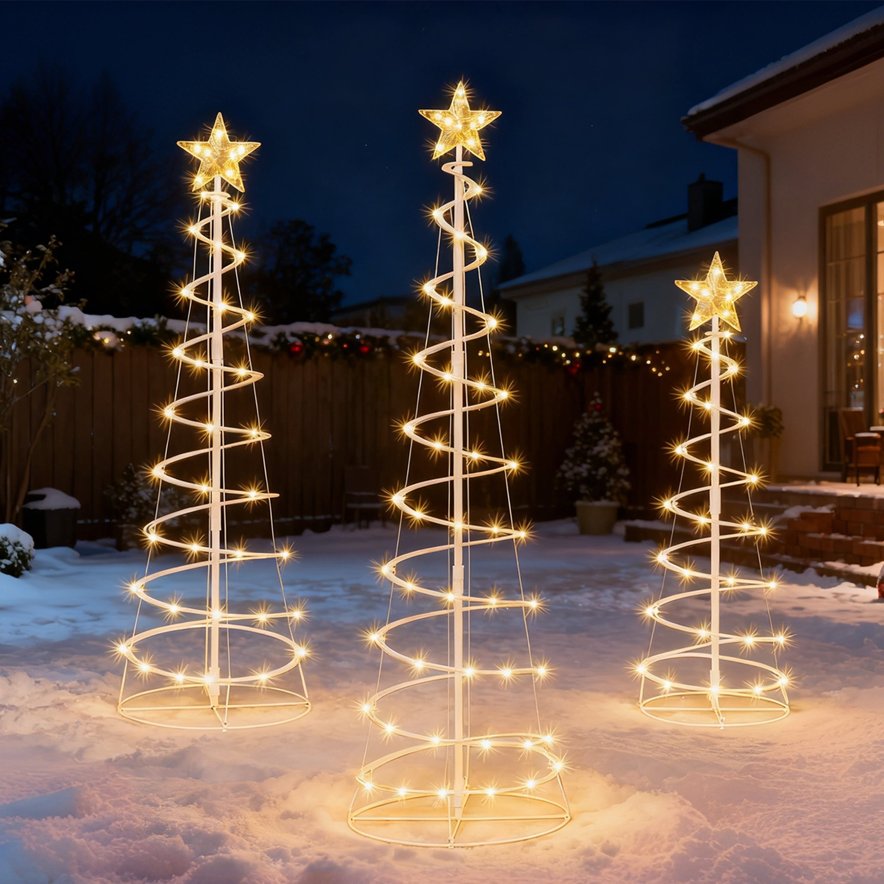 Joyfy 3-Pack Spiral Tree Christmas Lights With 218 LEDs photo 1